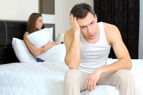 a man is irritated by pathological discharge when excited
